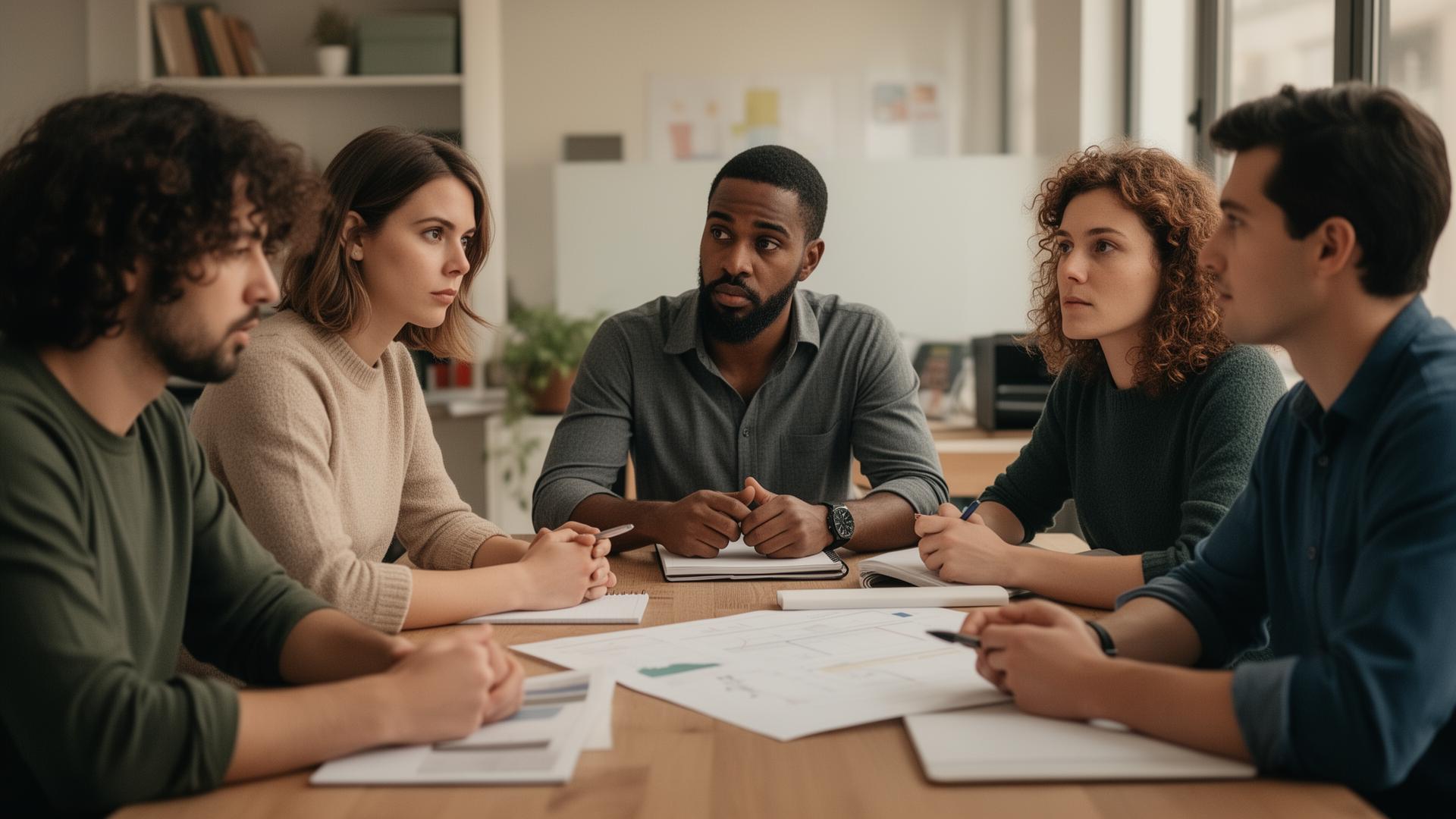 Une équipe de PME en réunion, attentive au nouveau dirigeant